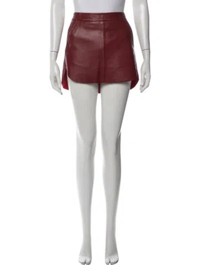 Pre-owned Michelle Mason Lambskin Mini Skirt In Red