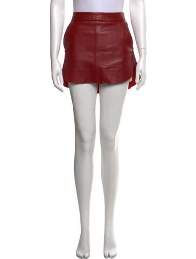 Pre-owned Michelle Mason Lambskin Mini Skirt In Red