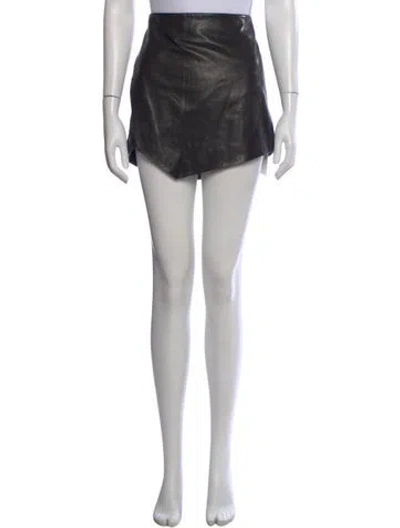 Pre-owned Michelle Mason Lambskin Mini Skirt W/ Tags In Black