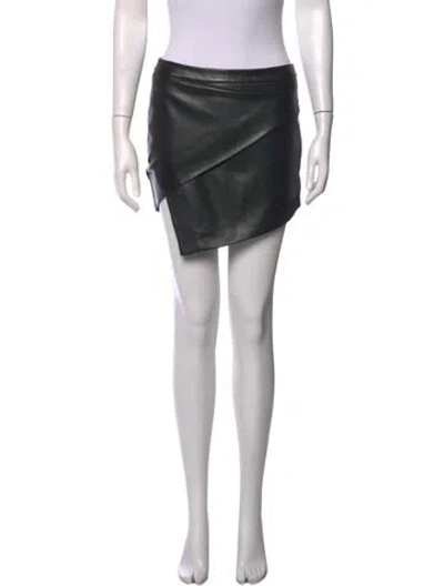 Pre-owned Michelle Mason Lambskin Mini Skirt W/ Tags In Black