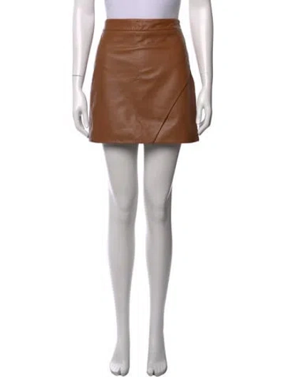 Pre-owned Michelle Mason Lambskin Mini Skirt W/ Tags In Neutral