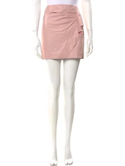 Pre-owned Michelle Mason Lambskin Mini Skirt W/ Tags In Pink