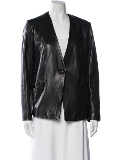 Pre-owned Michelle Mason Leather Jacket In Black