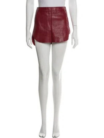 Pre-owned Michelle Mason Leather Mini Skirt In Red