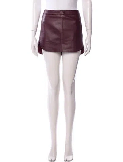 Pre-owned Michelle Mason Leather Mini Skirt In Red