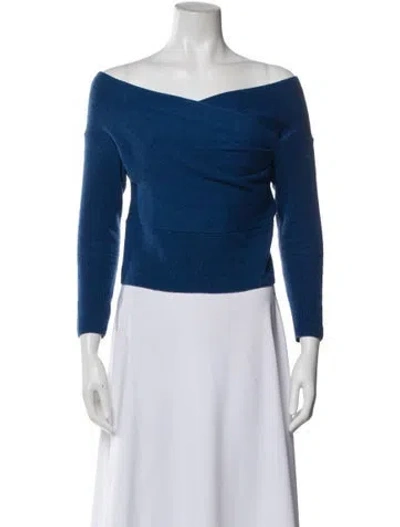 Pre-owned Michelle Mason Merino Wool Cowl Neck Sweater In Blue