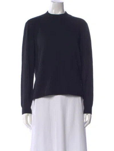 Pre-owned Michelle Mason Merino Wool Crew Neck Sweater In Blue