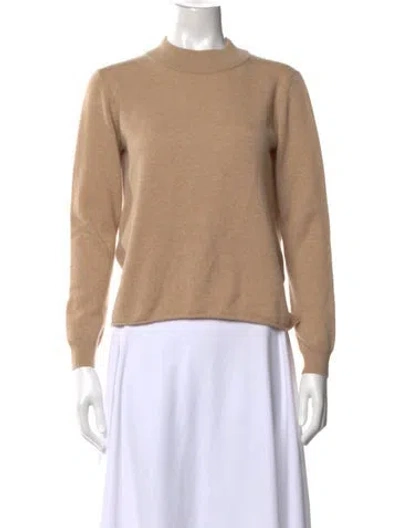 Pre-owned Michelle Mason Merino Wool Mock Neck Sweater In Neutrals