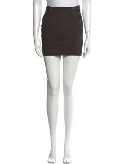 Pre-owned Michelle Mason Mini Skirt In Gray