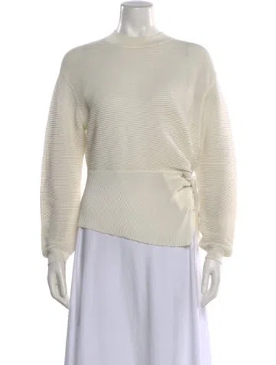 Pre-owned Michelle Mason Mock Neck Long Sleeve Top In Neutral