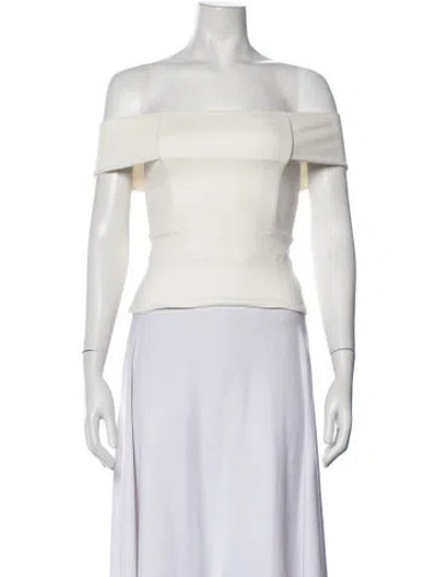 Pre-owned Michelle Mason Off-the-shoulder Sleeveless Top In Neutrals