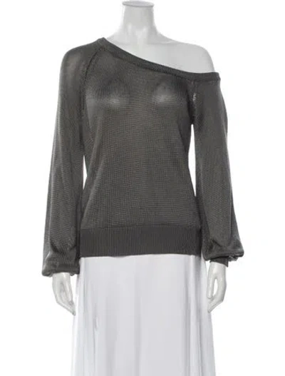 Pre-owned Michelle Mason Off-the-shoulder Sweater In Grey