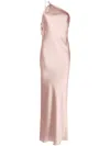 Michelle Mason One-shoulder Bias Silk Gown In Pink