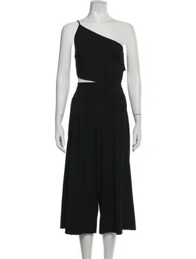 Pre-owned Michelle Mason One-shoulder Jumpsuit In Black