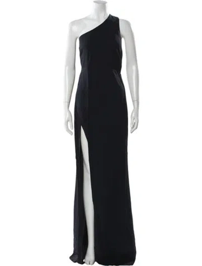 Pre-owned Michelle Mason One-shoulder Long Dress In Blue