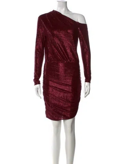 Pre-owned Michelle Mason One-shoulder Mini Dress