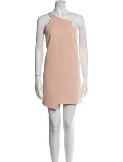 Pre-owned Michelle Mason One-shoulder Mini Dress In Pink