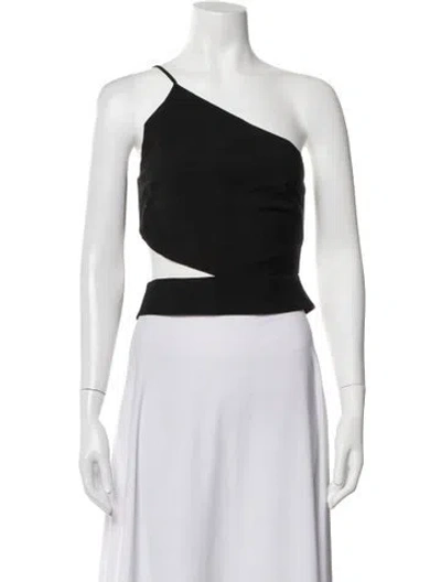 Pre-owned Michelle Mason One-shoulder Sleeveless Top In Black