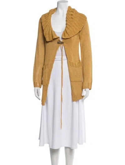 Pre-owned Michelle Mason Open Front Sweater In Yellow