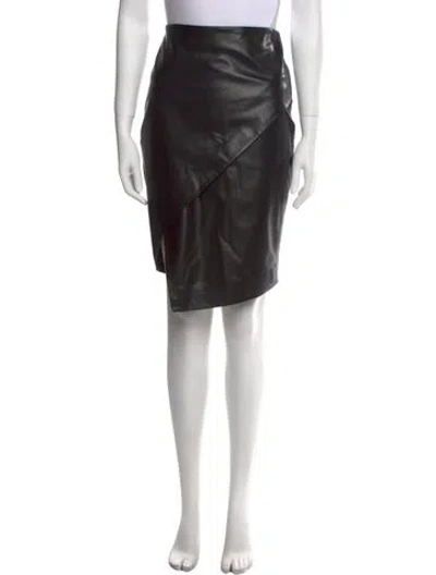 Pre-owned Michelle Mason Pleated Accents Knee-length Skirt In Black