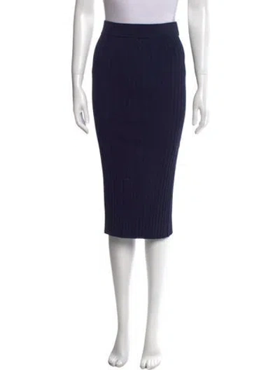 Pre-owned Michelle Mason Pleated Accents Midi Length Skirt In Blue