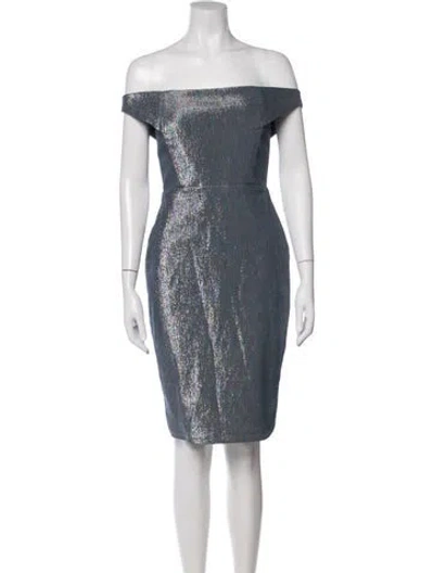 Pre-owned Michelle Mason Printed Knee-length Dress In Blue