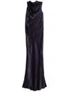 Michelle Mason Ruffle Bias Gown In Purple