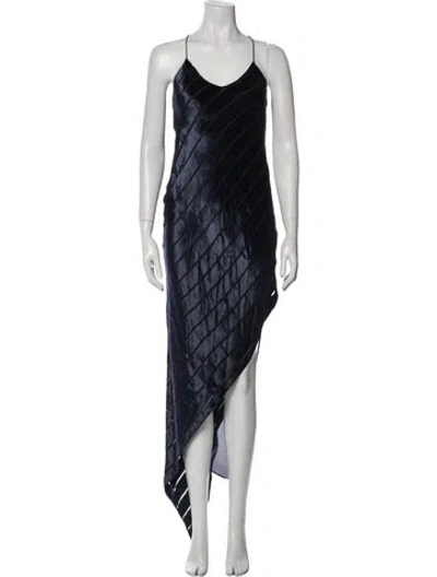 Pre-owned Michelle Mason Scoop Neck Long Dress In Blue