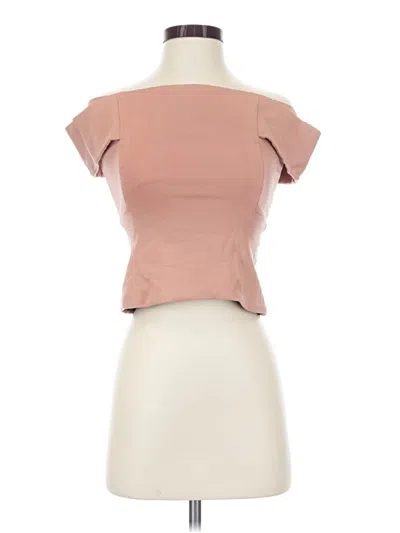 Pre-owned Michelle Mason Short Sleeve Top Pink Sweetheart Neckline Tops