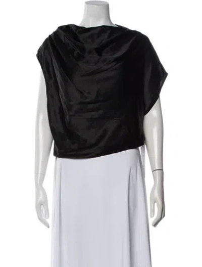 Pre-owned Michelle Mason Silk Cowl Neck Top In Black