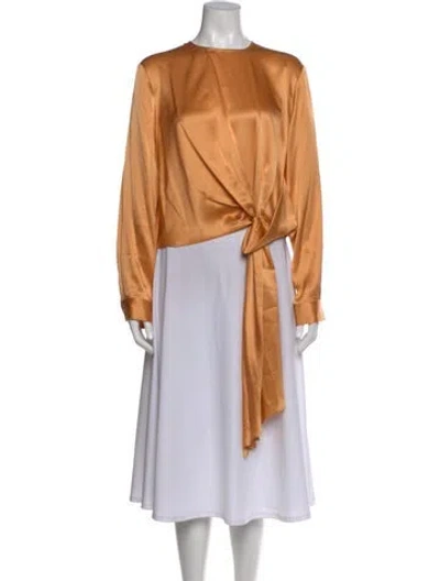 Pre-owned Michelle Mason Silk Crew Neck Blouse W/ Tags In Multi