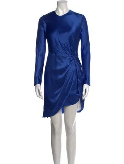 Pre-owned Michelle Mason Silk Knee-length Dress In Blue