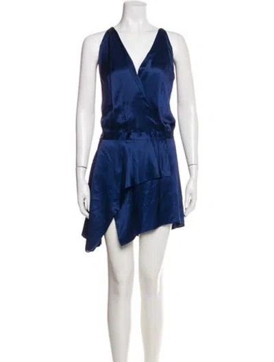 Pre-owned Michelle Mason Silk Knee-length Dress In Blue