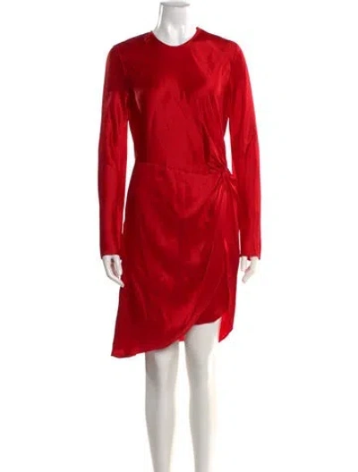 Pre-owned Michelle Mason Silk Knee-length Dress In Red