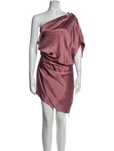 Pre-owned Michelle Mason Silk Knee-length Dress In Red