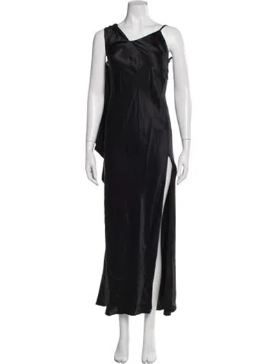 Pre-owned Michelle Mason Silk Long Dress In Black