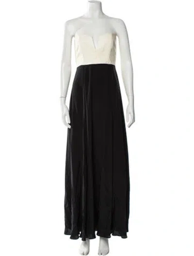 Pre-owned Michelle Mason Silk Long Dress In Black