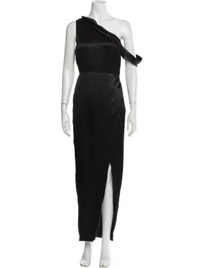 Pre-owned Michelle Mason Silk Long Dress In Black