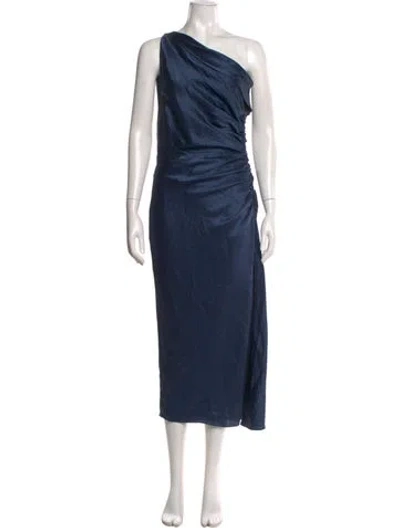 Pre-owned Michelle Mason Silk Long Dress In Blue