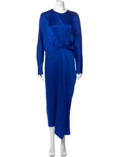 Pre-owned Michelle Mason Silk Long Dress In Blue