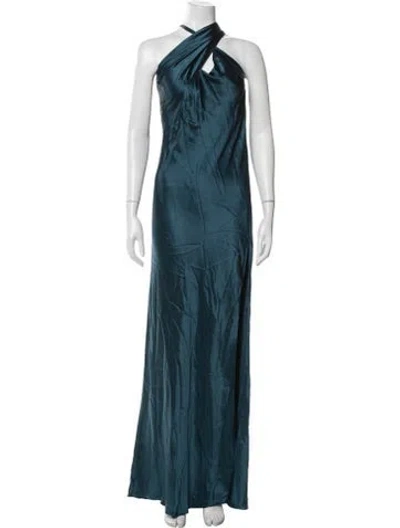 Pre-owned Michelle Mason Silk Long Dress In Blue