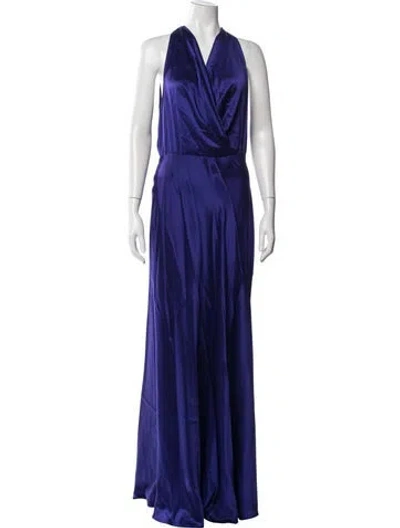 Pre-owned Michelle Mason Silk Long Dress In Blue