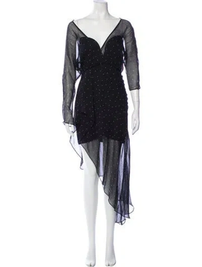 Pre-owned Michelle Mason Silk Long Dress In Blue