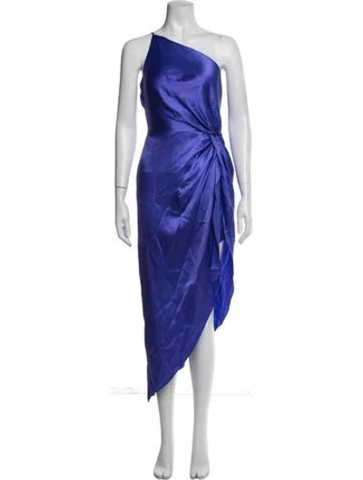 Pre-owned Michelle Mason Silk Long Dress In Blue