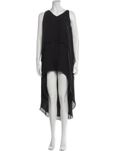 Pre-owned Michelle Mason Silk Long Dress In Gray
