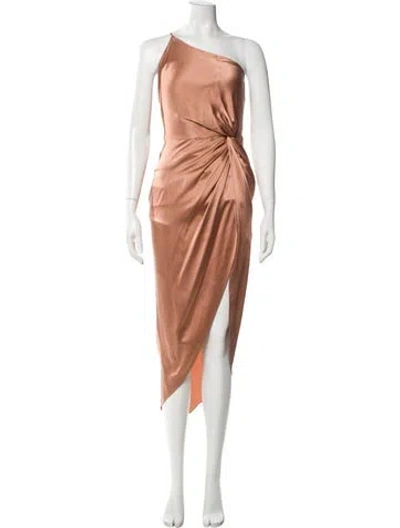 Pre-owned Michelle Mason Silk Long Dress In Orange