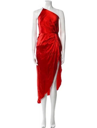Pre-owned Michelle Mason Silk Long Dress In Pink
