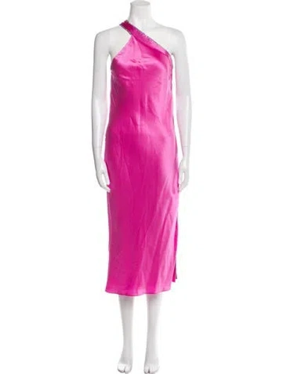 Pre-owned Michelle Mason Silk Long Dress In Pink