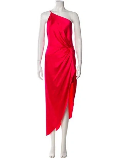 Pre-owned Michelle Mason Silk Long Dress In Pink