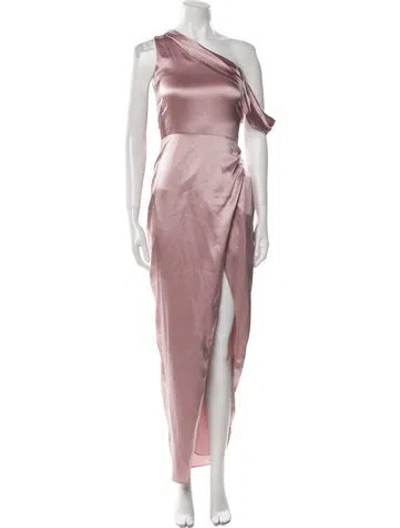 Pre-owned Michelle Mason Silk Long Dress In Pink